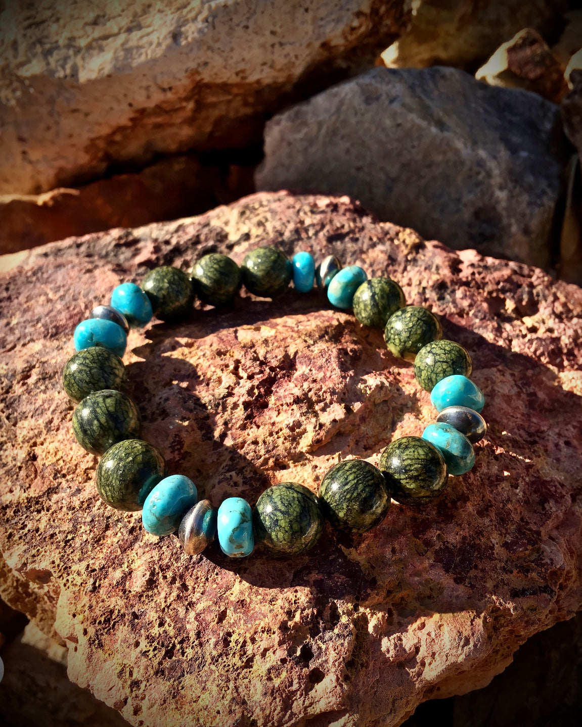 Natural Turquoise (Firoza) Bracelet - Certified - Crystals Store